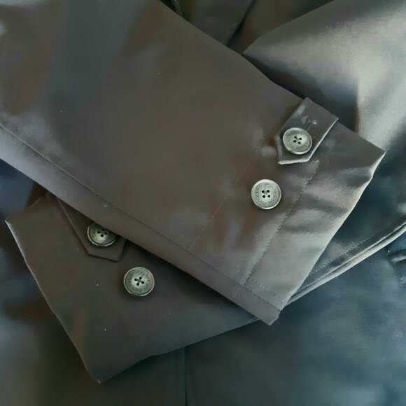 Calvin Klein SZ 42R Black Quilted Lined Men's Nylon Medium Length Overcoat - Picture 8 of 16